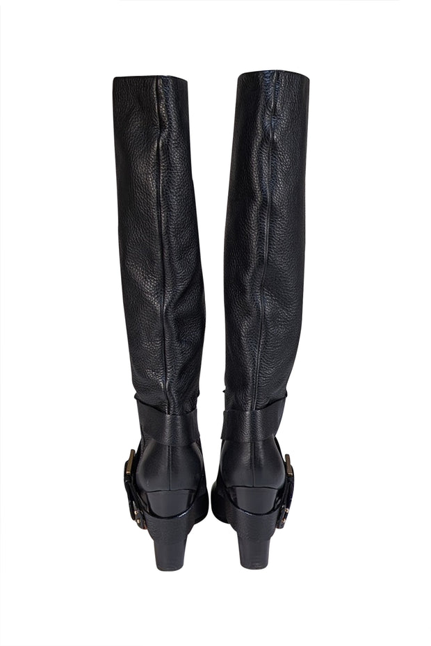 Chloe - Black Leather Tall Boots Sz 9 - Current Boutique