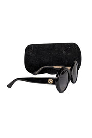 Gucci - Black Large Round Sunglasses - Current Boutique