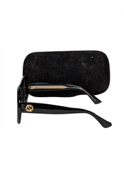 Gucci - Black Large Round Sunglasses - Current Boutique