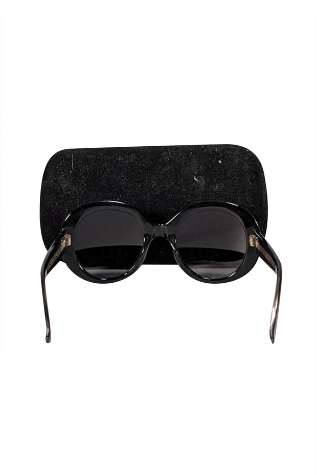 Gucci - Black Large Round Sunglasses - Current Boutique