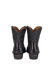 Frye - Black Embossed Leather "Billy" Short Boots Sz 6.5 - Current Boutique