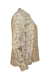 Tory Burch - Yellow Multi Abstract Print Blouse Sz 8 - Current Boutique