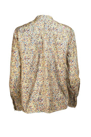 Tory Burch - Yellow Multi Abstract Print Blouse Sz 8 - Current Boutique