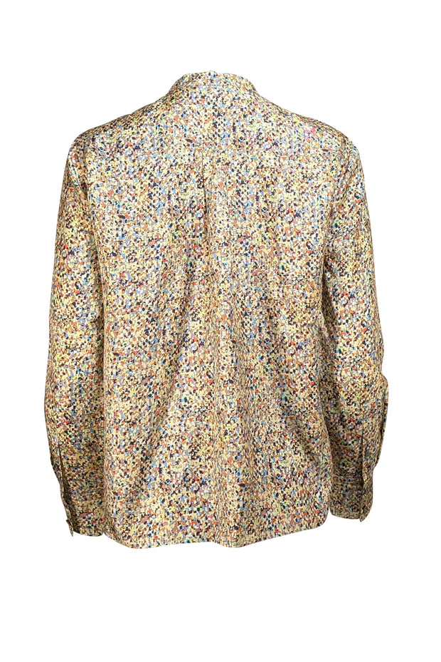 Tory Burch - Yellow Multi Abstract Print Blouse Sz 8 - Current Boutique