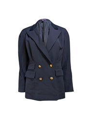 Ralph Lauren - Black Double Breasted Wool W/ Velvet Collar Blazer Sz 8