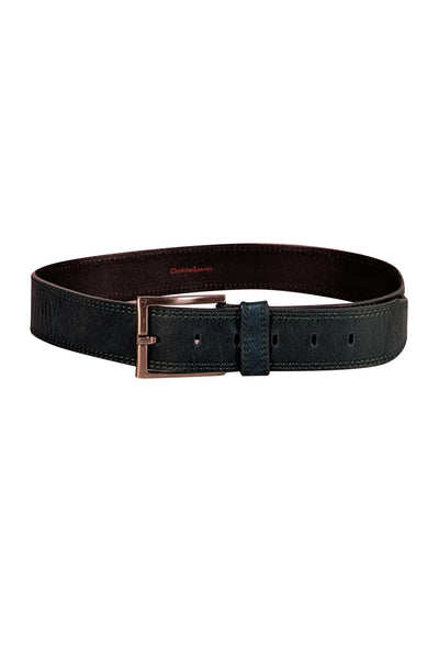 Christian LaCroix - Teal Green Leather Belt Sz M - Current Boutique