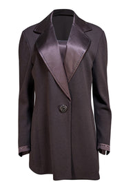 St. John - Brown Knit Wool Blend Blazer w/ Built In Tank Sz 12 - Current Boutique