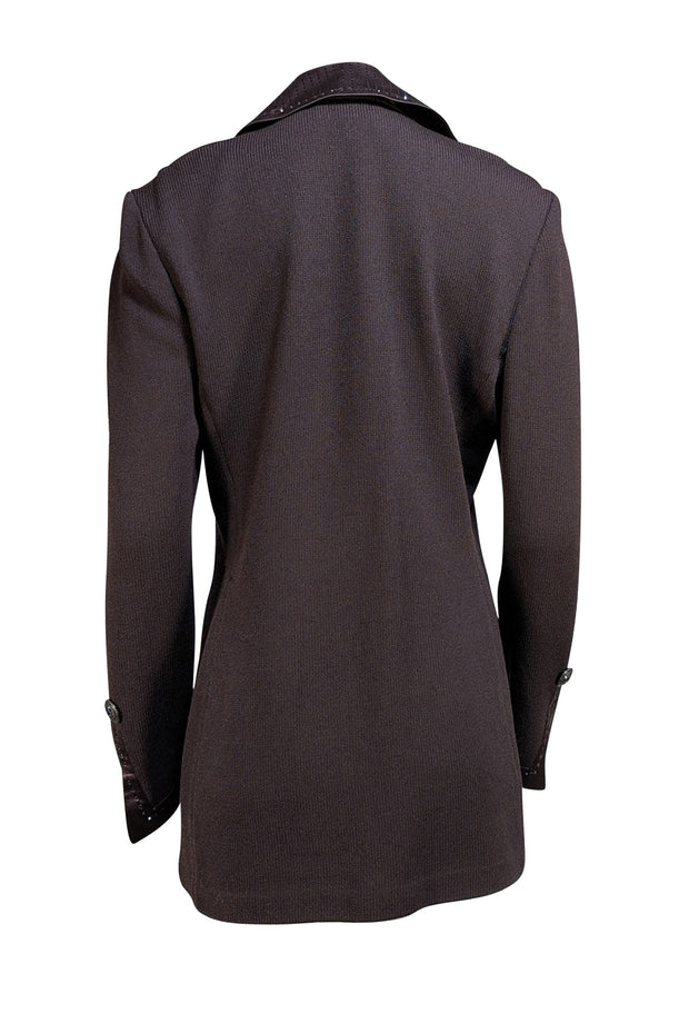 St. John - Brown Knit Wool Blend Blazer w/ Built In Tank Sz 12 - Current Boutique