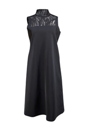 Lafayette 148 - Black Sleeveless Mock Neck Midi Dress Sz S