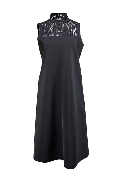Lafayette 148 - Black Sleeveless Mock Neck Midi Dress Sz S