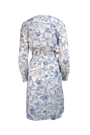 Tory Burch - Ivory & Blue Safari Print Tunic Dress Sz 10 - Current Boutique