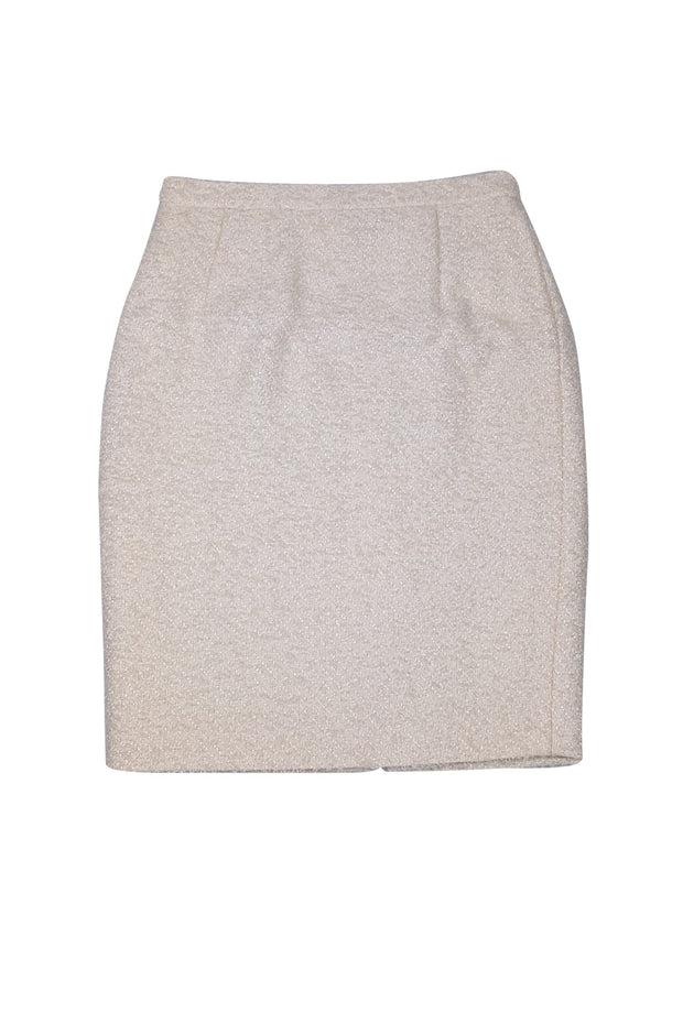 Escada - Cream Wool Boucle Pencil Skirt Sz 6 - Current Boutique
