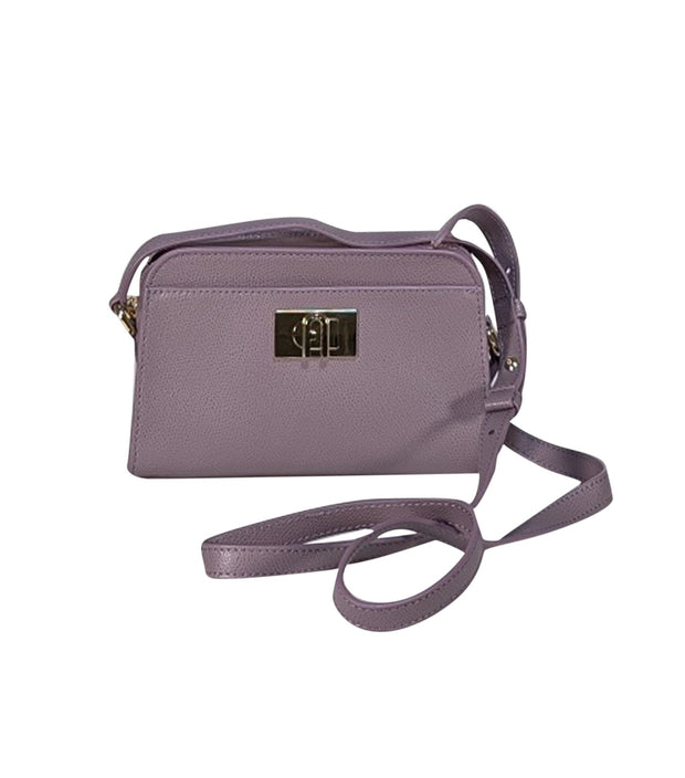 Furla - Lavender Purple Textured Leather Crossbody Bag
