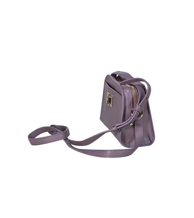 Furla - Lavender Purple Textured Leather Crossbody Bag