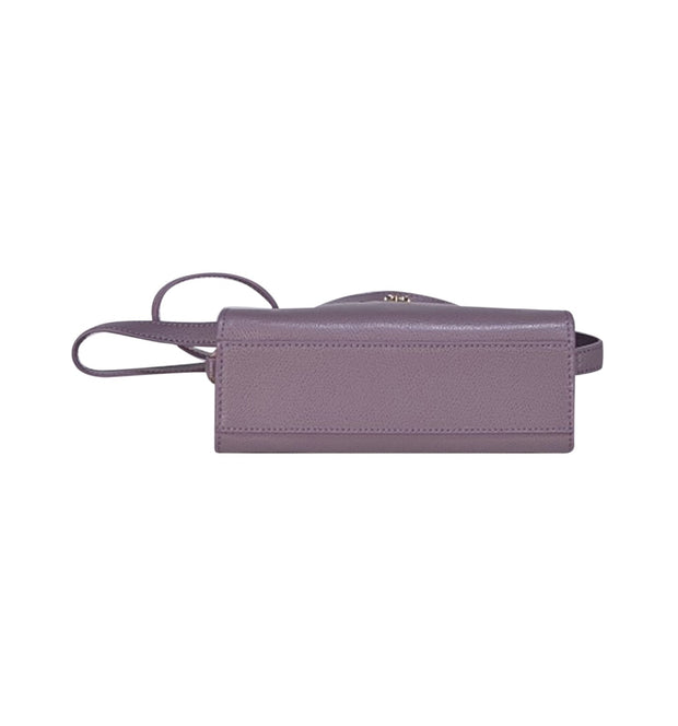 Furla - Lavender Purple Textured Leather Crossbody Bag