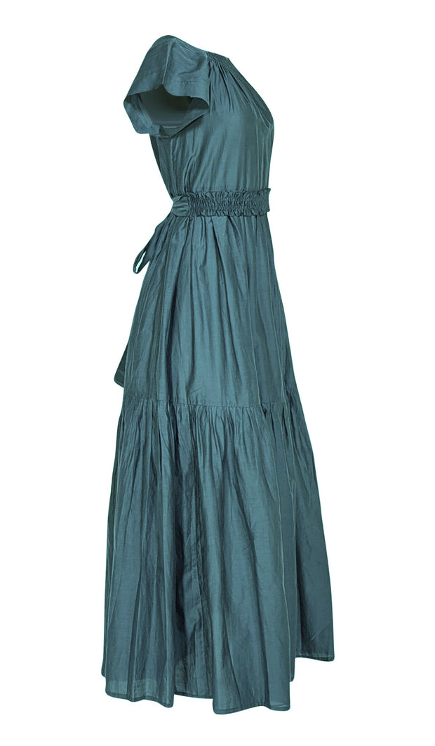 Mirth - Teal Tiered Cotton Maxi Dress Sz 4
