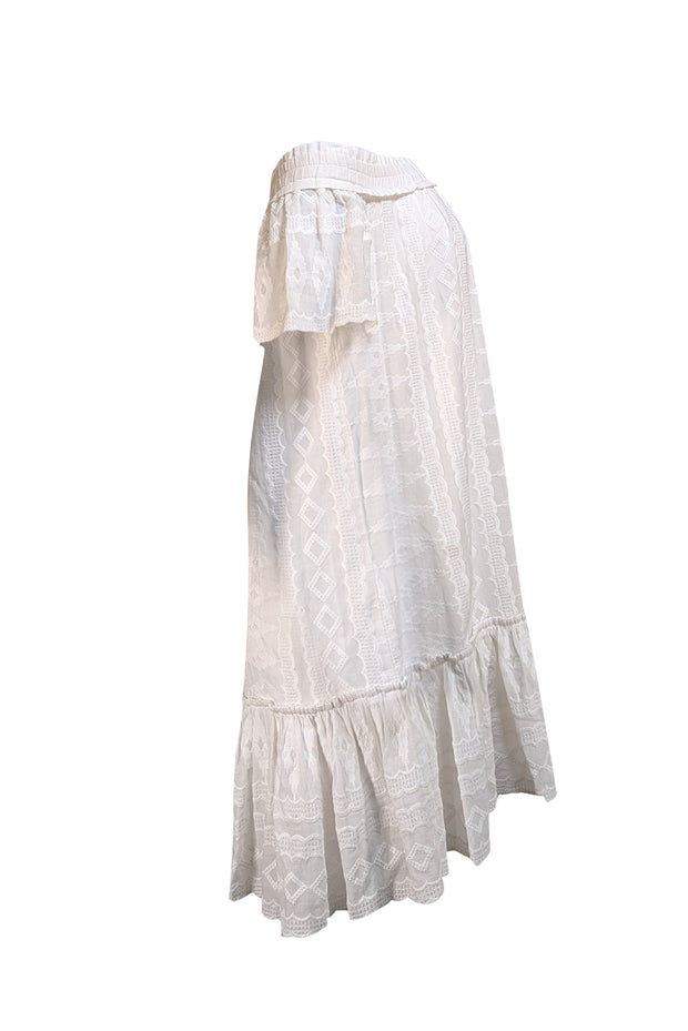 Rebecca Taylor - White Eyelet Off the Shoulder Mini Dress Sz 2
