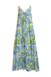 Molly Moorkamp - Blue & Green Floral Quincy Sleeveless Maxi Dress Sz 2