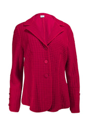 Armani Collezioni - Red Textured Three Button Blazer Sz L