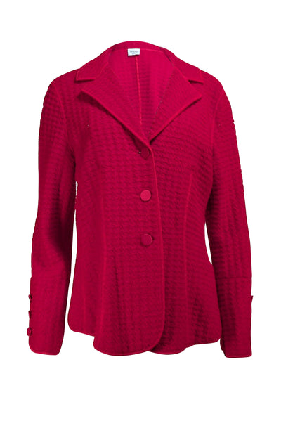 Armani Collezioni - Red Textured Three Button Blazer Sz L