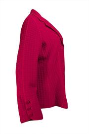 Armani Collezioni - Red Textured Three Button Blazer Sz L