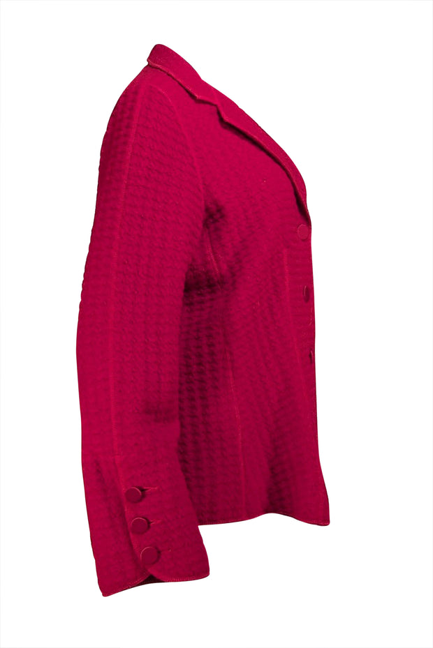 Armani Collezioni - Red Textured Three Button Blazer Sz L