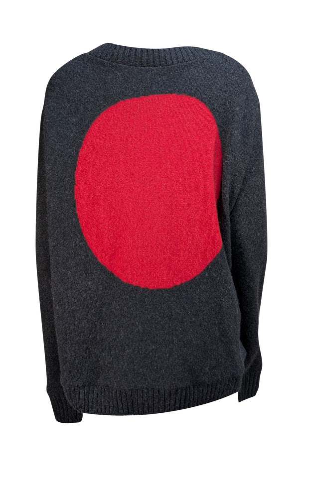 The Elder Statesman - Black Cashmere W/ Red Dot Print Sweater Sz XL
