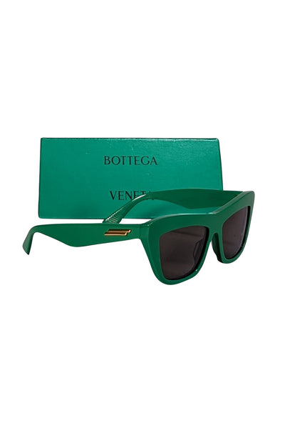 Bottega Veneta - Kelly Green Square Sunglasses - Current Boutique