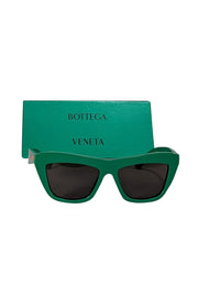 Bottega Veneta - Kelly Green Square Sunglasses - Current Boutique