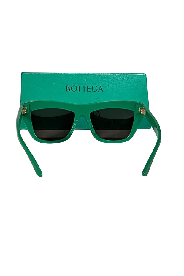 Bottega Veneta - Kelly Green Square Sunglasses - Current Boutique