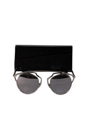 Christian Dior - Silver Metallic Aviator Sunglasses - Current Boutique