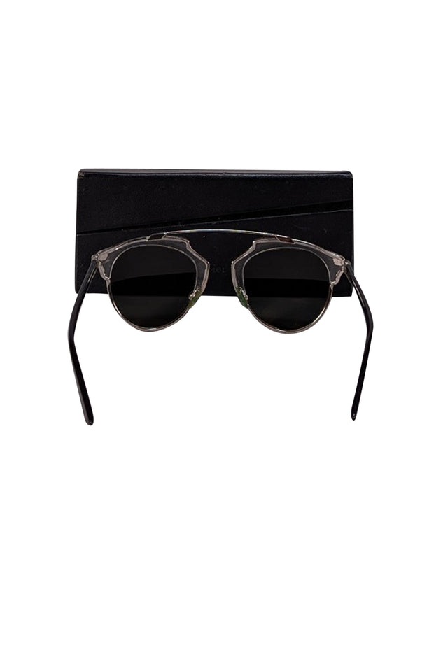 Christian Dior - Silver Metallic Aviator Sunglasses - Current Boutique