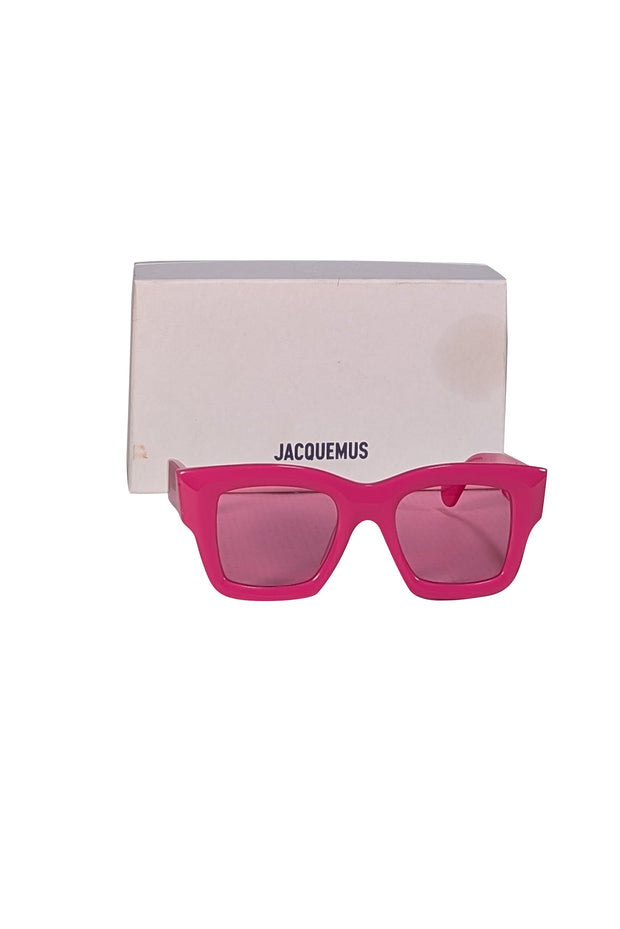 Jacquemus - Hot Pink Square Sunglasses - Current Boutique