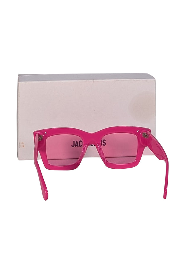 Jacquemus - Hot Pink Square Sunglasses - Current Boutique