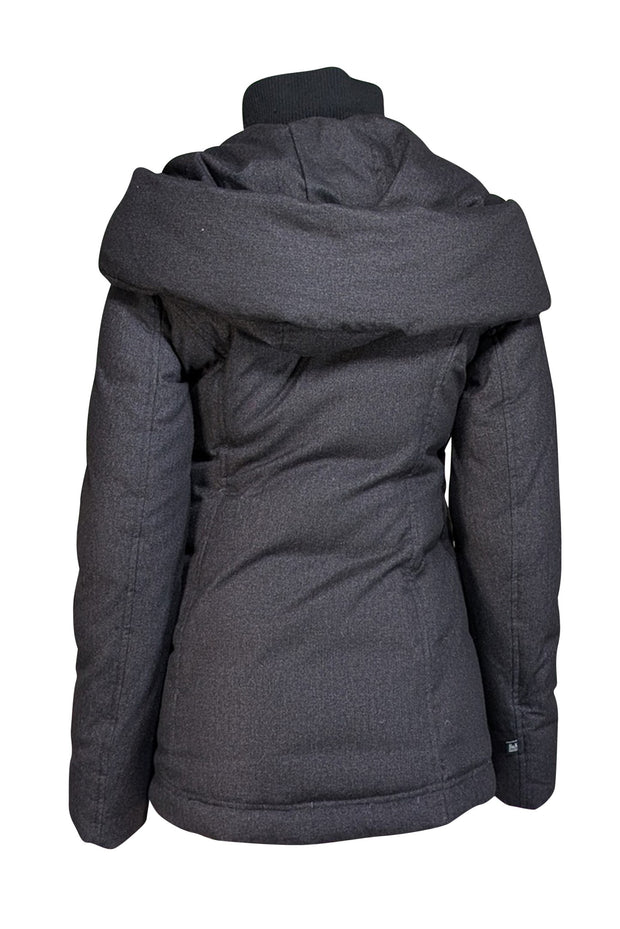 Soia & Kyo - Dark Grey Funnel Neck Puffer Coat Sz M - Current Boutique