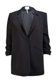 Cinq a Sept - Black Single Button Cropped Sleeve "Khloe" Blazer Sz 8