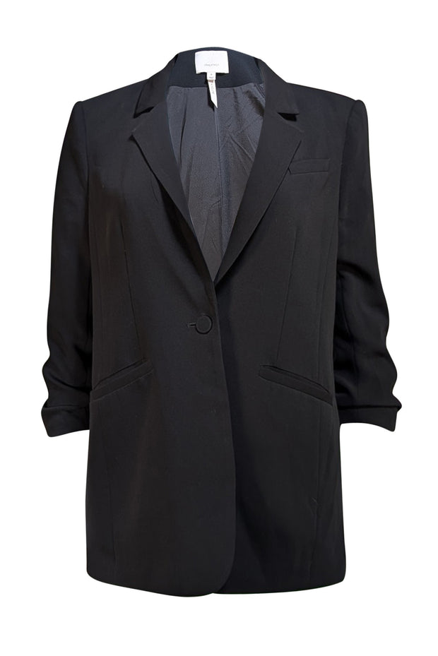Cinq a Sept - Black Single Button Cropped Sleeve "Khloe" Blazer Sz 8