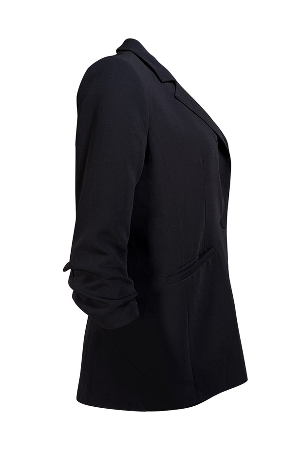 Cinq a Sept - Black Single Button Cropped Sleeve "Khloe" Blazer Sz 8