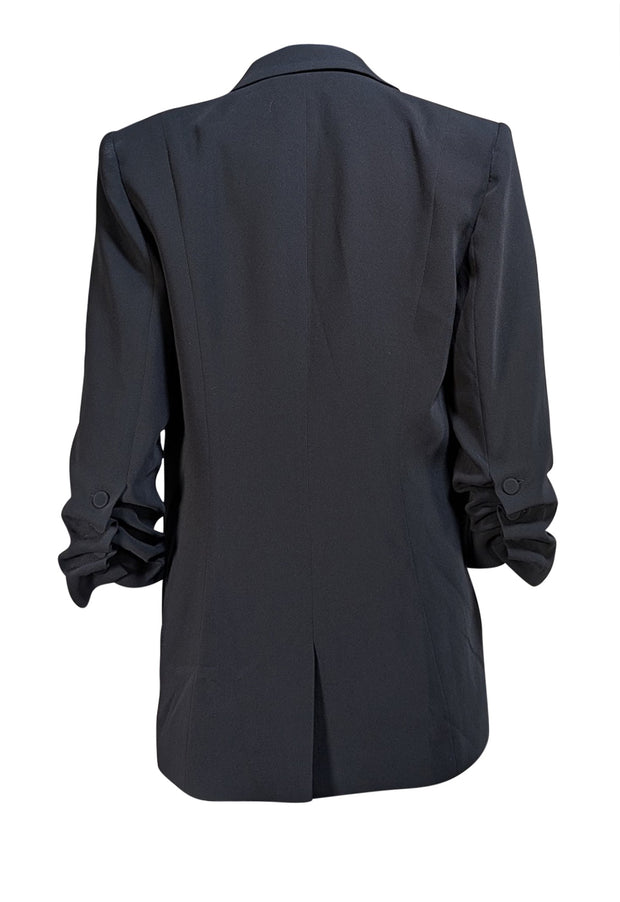 Cinq a Sept - Black Single Button Cropped Sleeve "Khloe" Blazer Sz 8