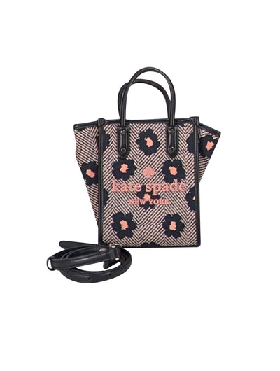 Kate Spade - Black, Beige, & Pink Floral Mini Crossbody Bag