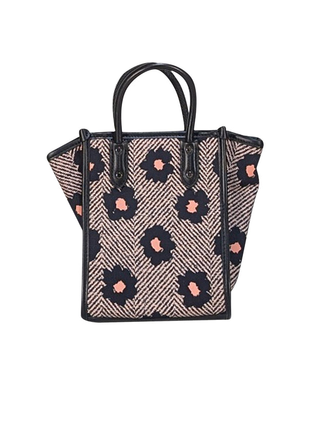 Kate Spade - Black, Beige, & Pink Floral Mini Crossbody Bag