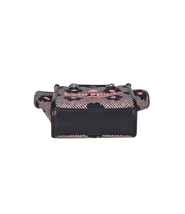 Kate Spade - Black, Beige, & Pink Floral Mini Crossbody Bag