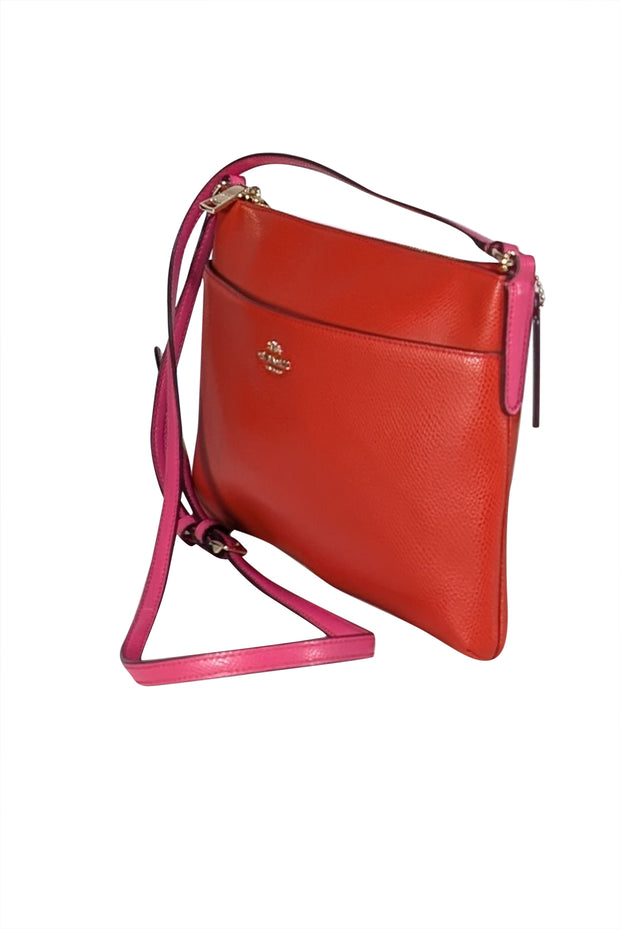Coach - Orange & Pink Leather Crossbody Bag - Current Boutique