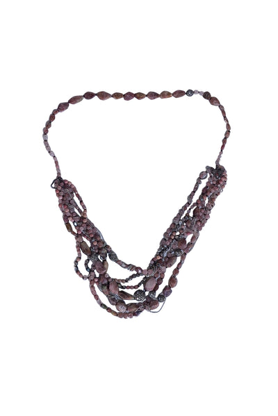 Alexis Bittar - Lavender Crystals & Silver Multi Strand Necklace - Current Boutique