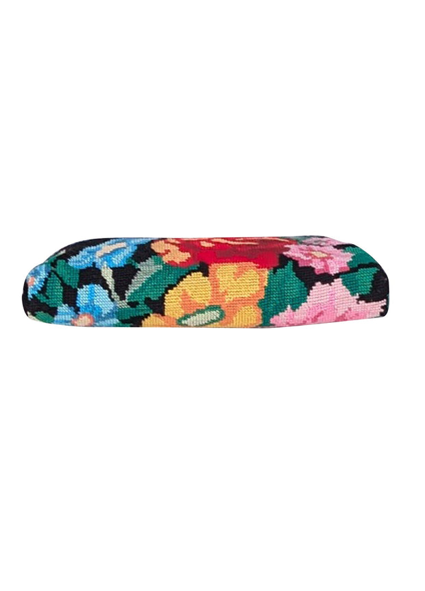 Sarah's Bag - Black & Multicolor Floral Clutch Bag - Current Boutique