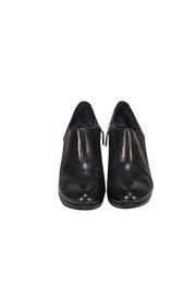 Prada - Black Leather Zipper Ankle Pumps Sz 8.5 - Current Boutique