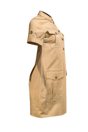 Veronica Beard - Beige Cargo Short Sleeve Dress Sz 0 - Current Boutique