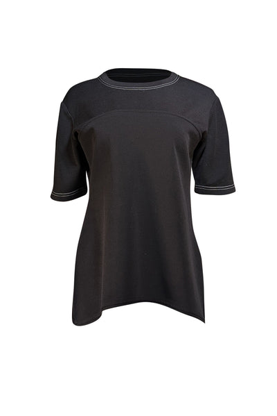 Proenza Schouler - Black Short Sleeve Side Slit Top Sz 12