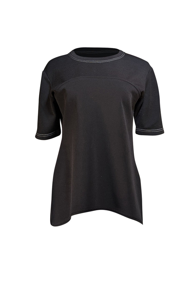 Proenza Schouler - Black Short Sleeve Side Slit Top Sz 12
