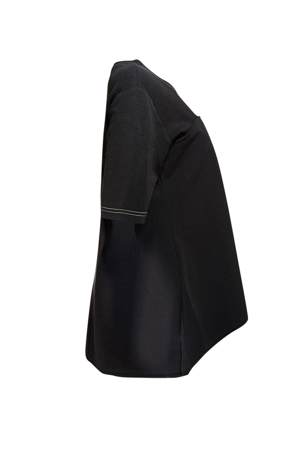 Proenza Schouler - Black Short Sleeve Side Slit Top Sz 12